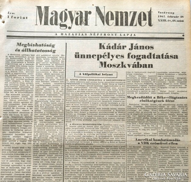 1964 October 8 / Hungarian nation / newspaper - Hungarian / daily. No.: 27474
