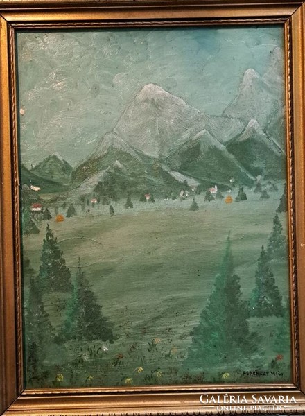 Hungarian painter: mountain village