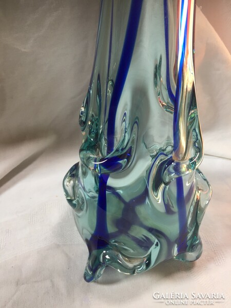Huge handmade marked Polish crystal glass vase - n18