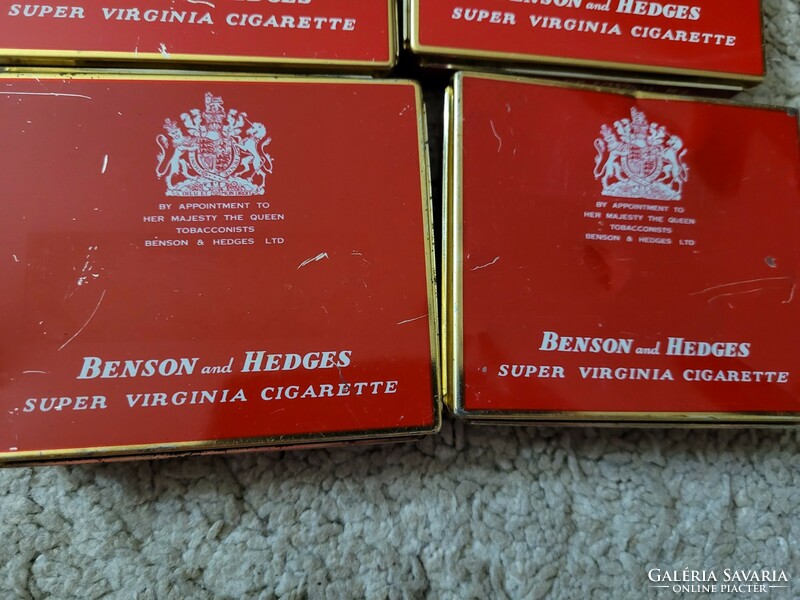 Benson and hedges 4 db cigarettás régi fém doboz egyben.