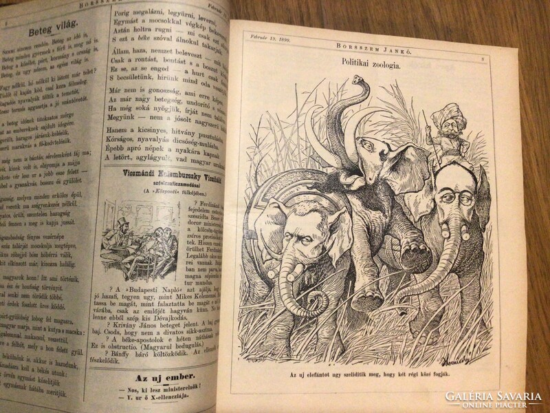 Borsszem Jankó folyóirat 1899. 1-53. szám Kopottas kötésben, teljes évfolyam