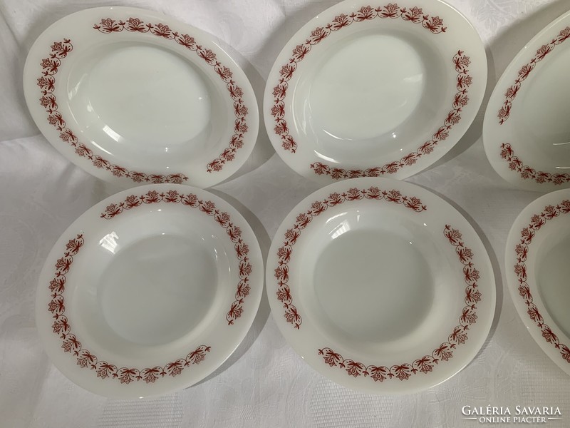 Hilton industria plate set serving plates set of 6-6-6 milk glass soup flat plates