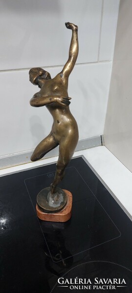 Antique metal female dancing statue