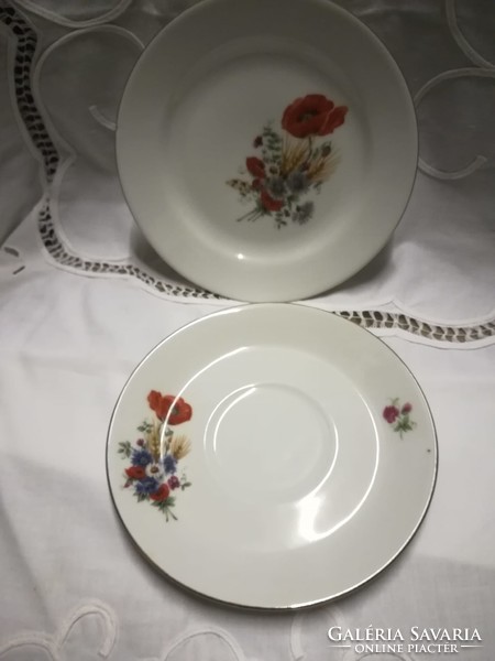 Porcelán tányér /Kahla/ pipacsos mintával