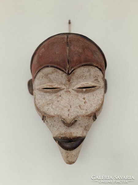 Antique African patinated wooden mask Pende ethnic group Congo African mask 728 drum 44 8714