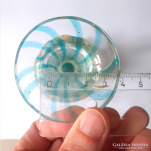 Molino ~16cm x 6cm üveg Mid Century Art Glass Signed Molino