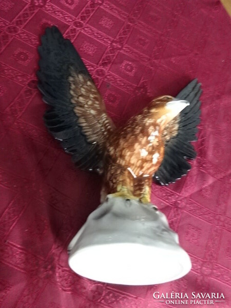 Antique German porcelain eagle figure, height 36 cm. Marking 4977. Wing distance 30 cm. He has.
