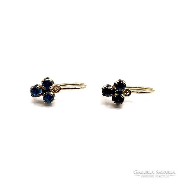 0179. Old girl's earrings with blue stone