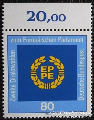 N1209sz / Germany 1984 European Parliament election stamp postal clear curved edge summary number