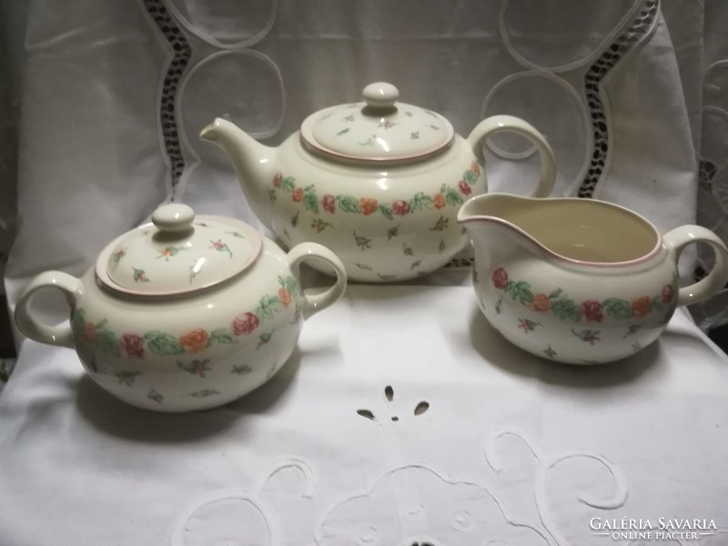 Vintage Laura Ashley Rosebud porcelán szervírozó szett