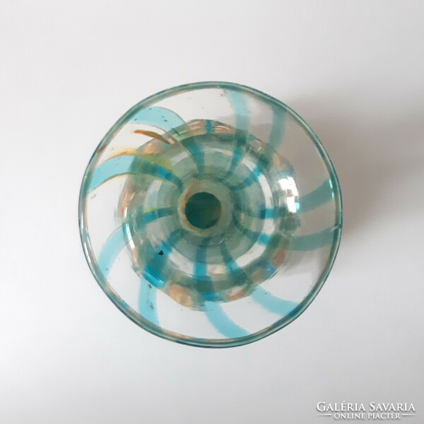 Molino ~16cm x 6cm üveg Mid Century Art Glass Signed Molino
