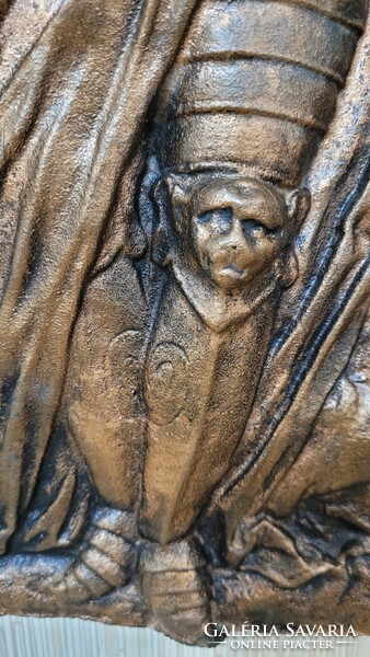 Charlemagne King of the Franks bas-relief.