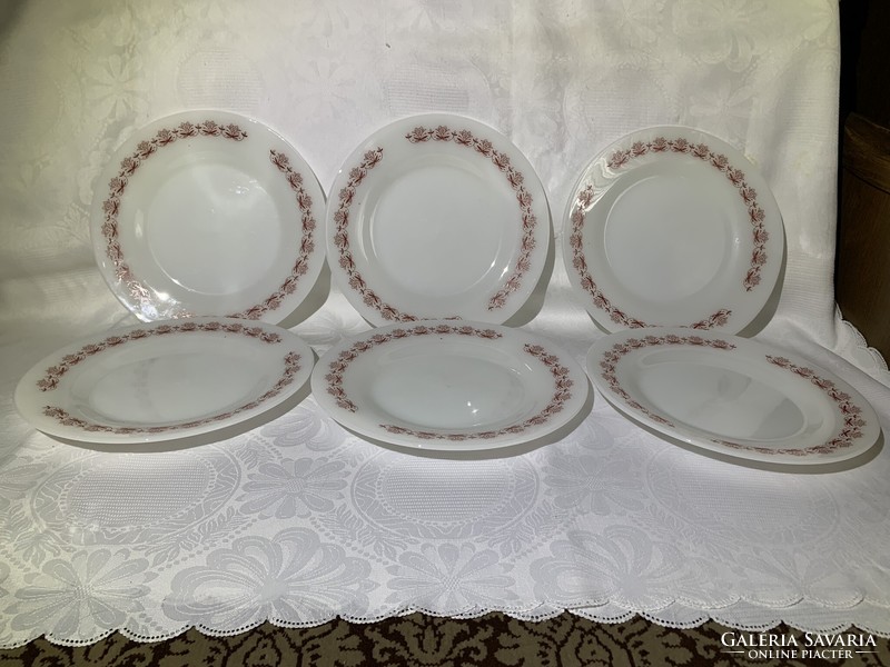Hilton industria plate set serving plates set of 6-6-6 milk glass soup flat plates