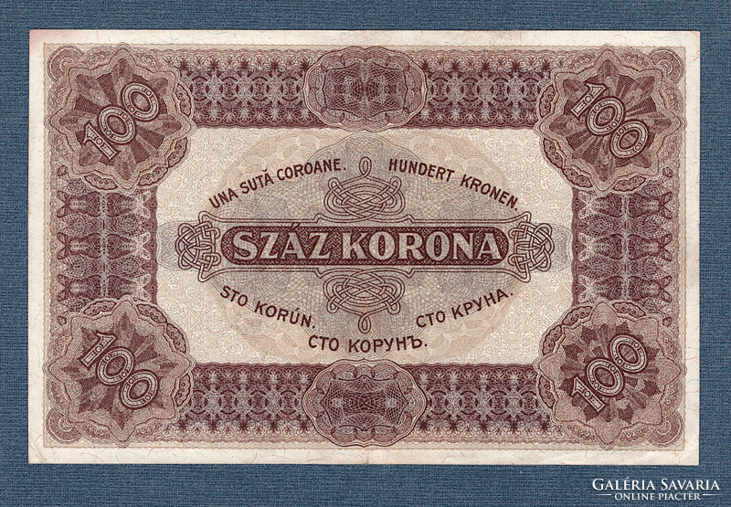 100 Korona 1920 ef brown numbering