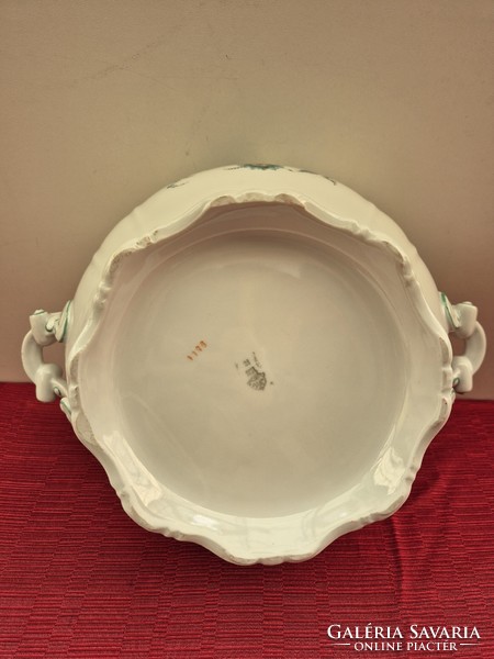 Zsolnay flower pattern soup bowl for 6 people