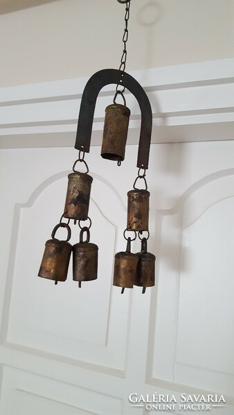 Rustic small metal bell, horseshoe wind chime
