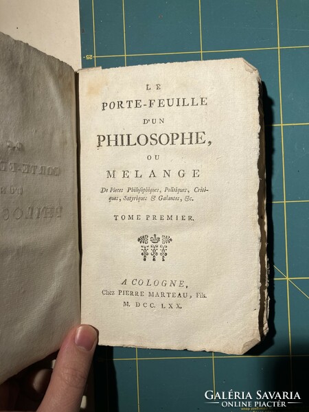1770 antik könyv / Le Porte Feuille d’un Philosophe