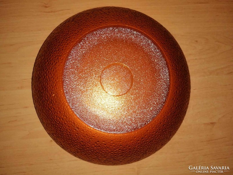 French amber glass bowl, offering - diam. 26 cm (7p)