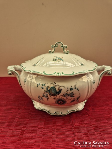 Zsolnay flower pattern soup bowl for 6 people