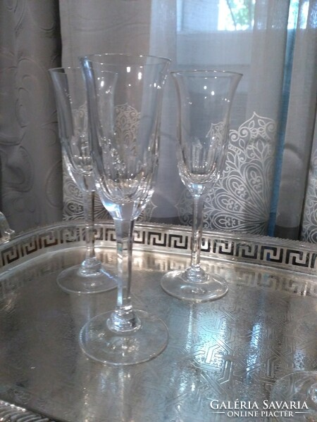 Four Val Saint Lambert crystal champagne glasses from the 1950s