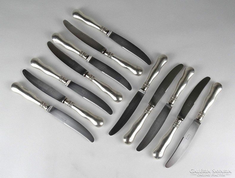 1R036 old silver knife set 12 pieces