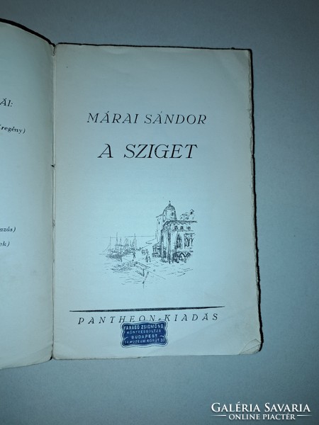Sándor Márai: the island. First edition. (Bp., 1934),