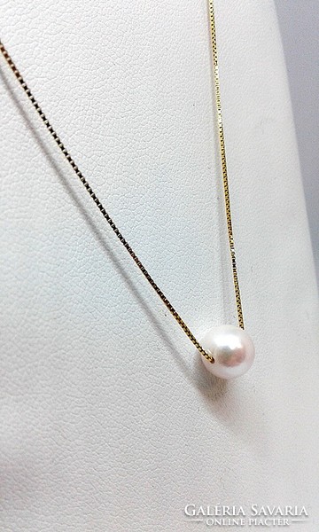 Gold necklace with pearls (zal-au113498)