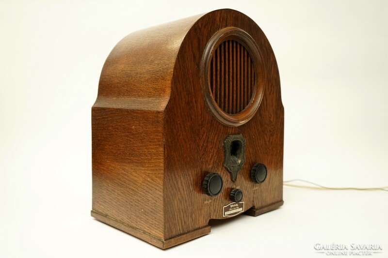 Beautiful art deco welbilt radio / veneered / 30s / retro / old / works!