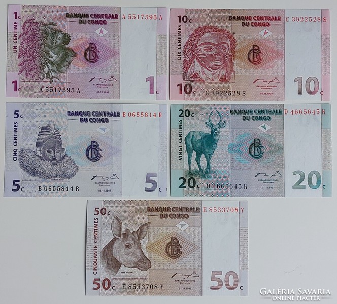 5 db Kongó, UNC bankjegy