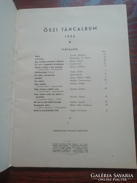 Autumn dance album 1956, music publishing company