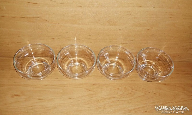 Talpas üveg pohár vagy fagyi kehely készlet 4 db - 6,5 cm magas (po-4)