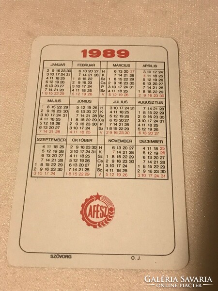 Card calendar. 1989. Afés