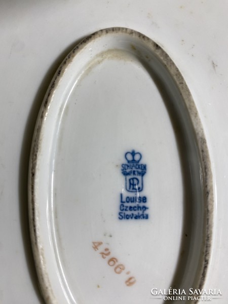 Szecessziós csehszlovák porcelán tál, 40 x 30 cm-es. 4821