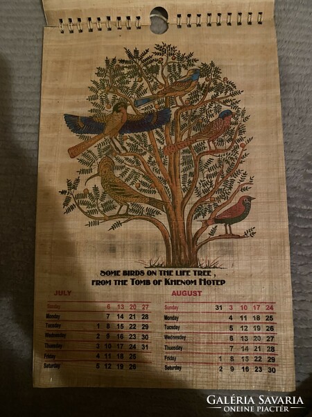 Egyptian papyrus calendar