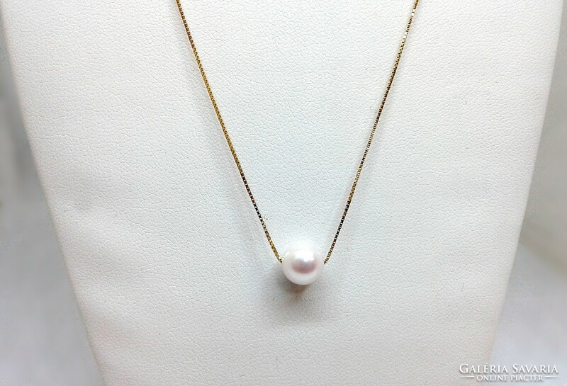 Gold necklace with pearls (zal-au113498)