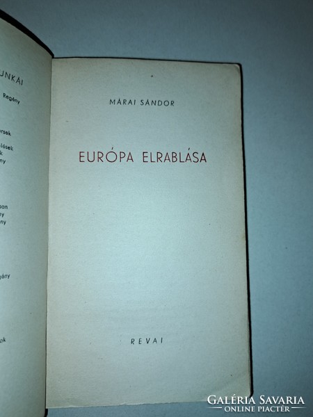 Márai Sándor Európa elrablása