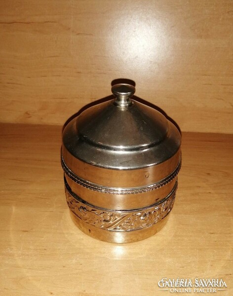 Retro metal sugar bowl with glass insert (19/d)