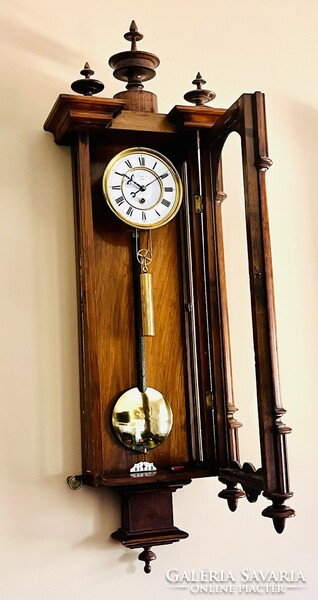 Mini Biedermeier wall clock from around 1870