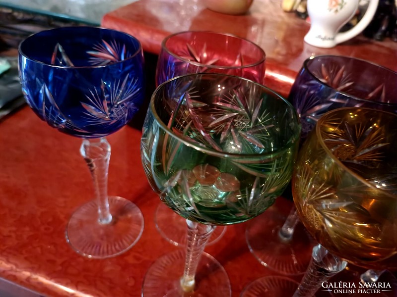 Old lipped crystal glasses