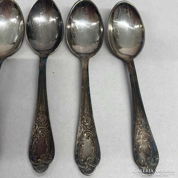 Antique silver plated mocha spoon set