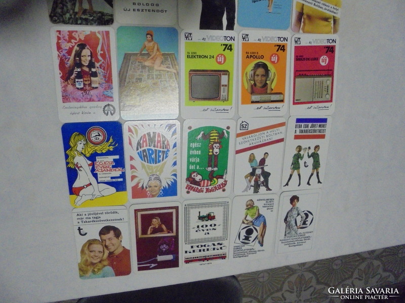 Twenty-five old card calendars - 1974 - together