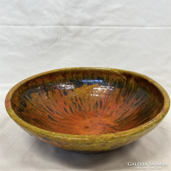Retro ceramic asymmetric decorative bowl