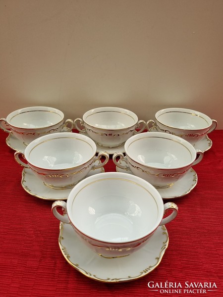 Zsolnay stafír patterned soup cups