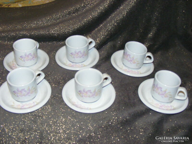 6 Personal Romanian mocha set, coffee cup, bowl