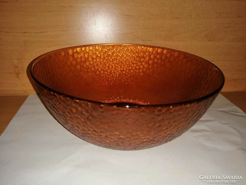 French amber glass bowl, offering - diam. 26 cm (7p)
