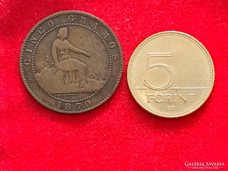 1870. Spanyolország 5 centimos (2013)