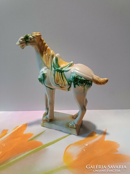 Chinese tang style three-glazed ceramic horse