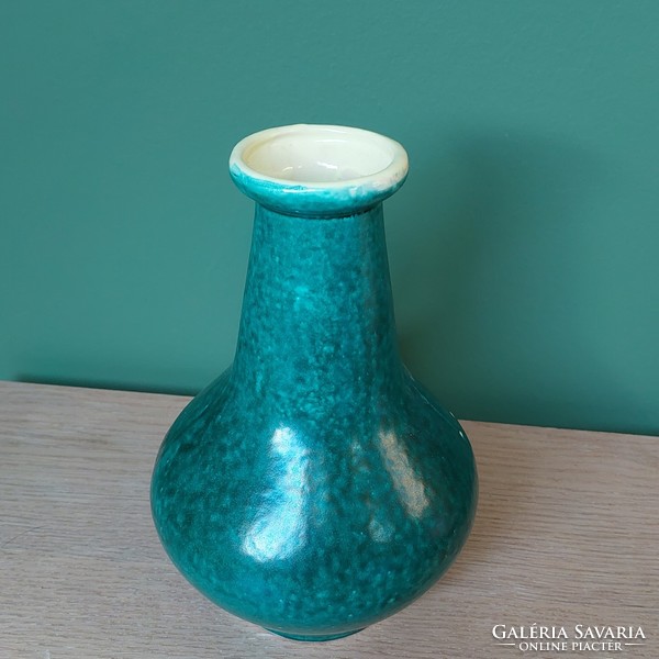 Ritka gyűjtői Zöld Tófej kerámia váza