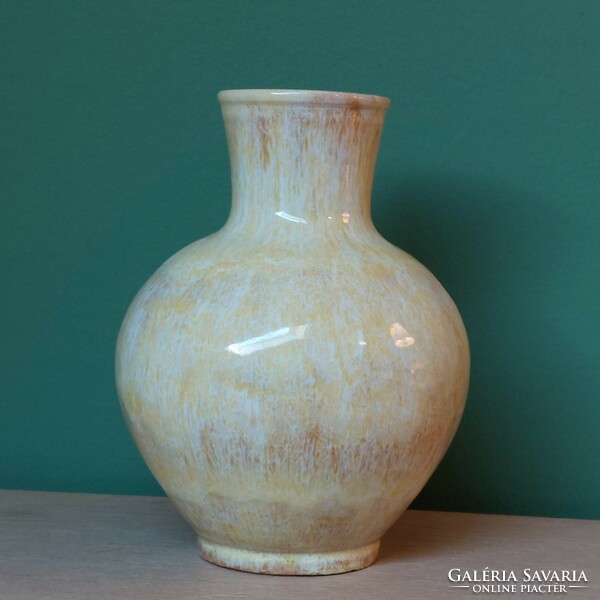 Extremely rare collector's ceramic vase from Budapest Zsolnay Gádor, Gorka design from the 1940s and years