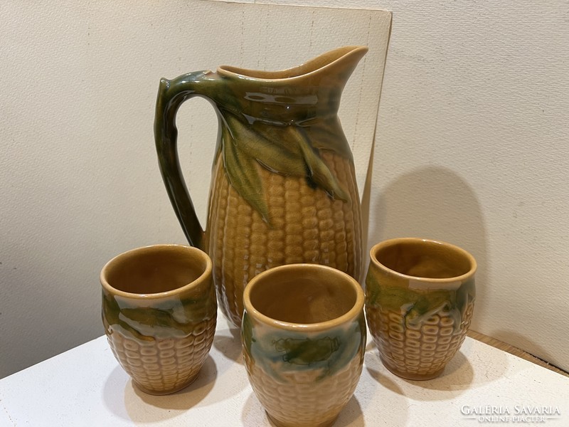 Retro ceramic corn set, 19x14 6x7.5 cm. 4598